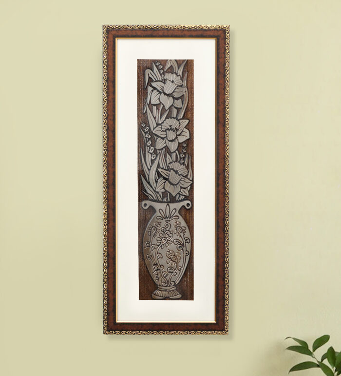 Antique Flower Egyptian Painting | Golden and Brown Design