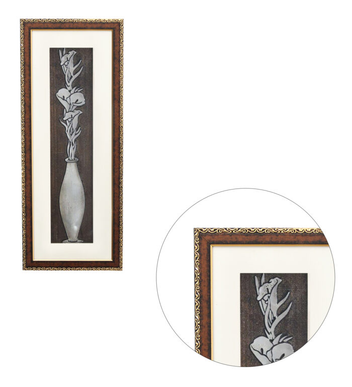 Lily Bouquet Flower Wall Painting | Golden and Brown Design