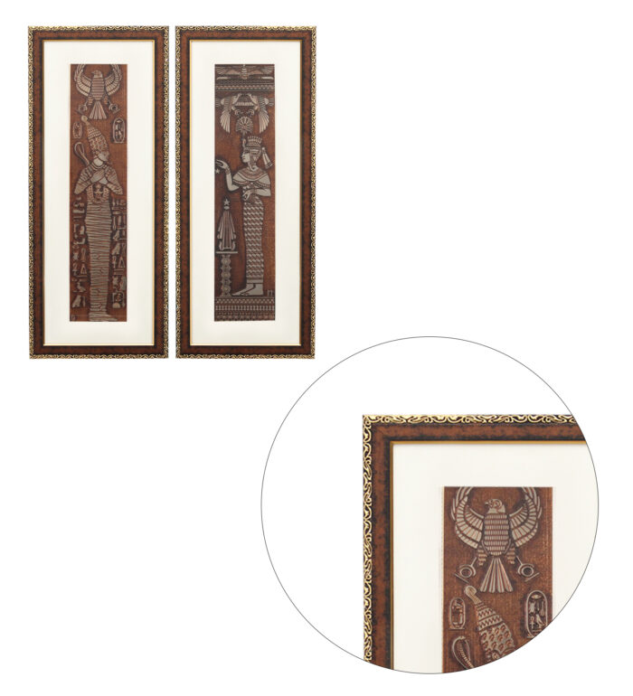 Egyptian King Pharaoh Wall Painting | Golden and Brown Design