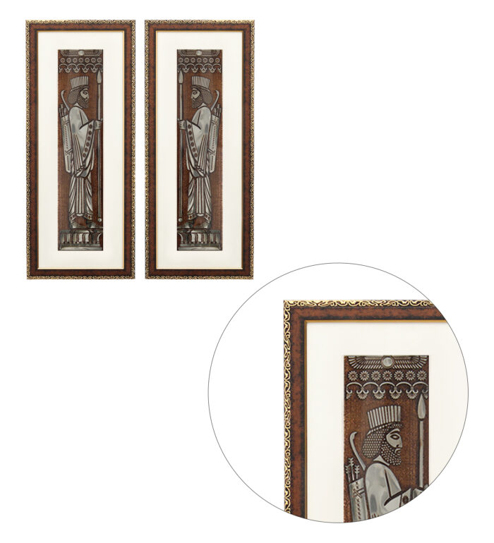 The Archaemenid Soldier Wall Painting | Golden and Brown Design