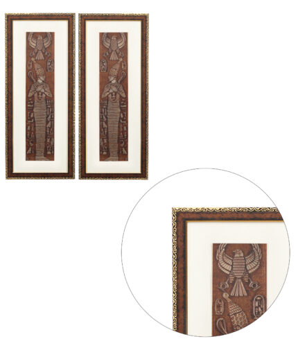 UEgyptian King Pharaoh Nekhbet Painting | Golden and Brown