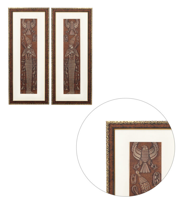 UEgyptian King Pharaoh Nekhbet Painting | Golden and Brown