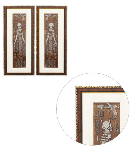 Mother Goddess Hathor Wall Painting | Golden and Brown