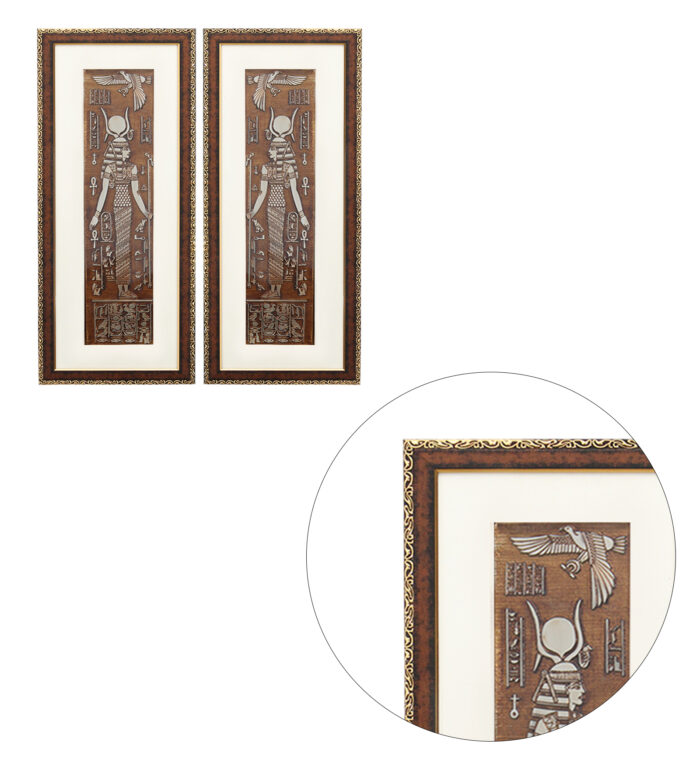 Mother Goddess Hathor Wall Painting | Golden and Brown