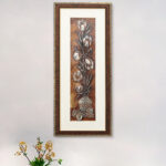 Egyptian PEONY Flower Wall Painting | Golden and Brown Design