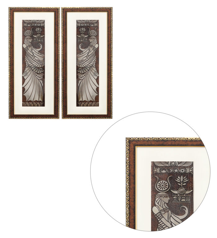 Egyptian Goddess Wall Painting | Golden and Brown Design