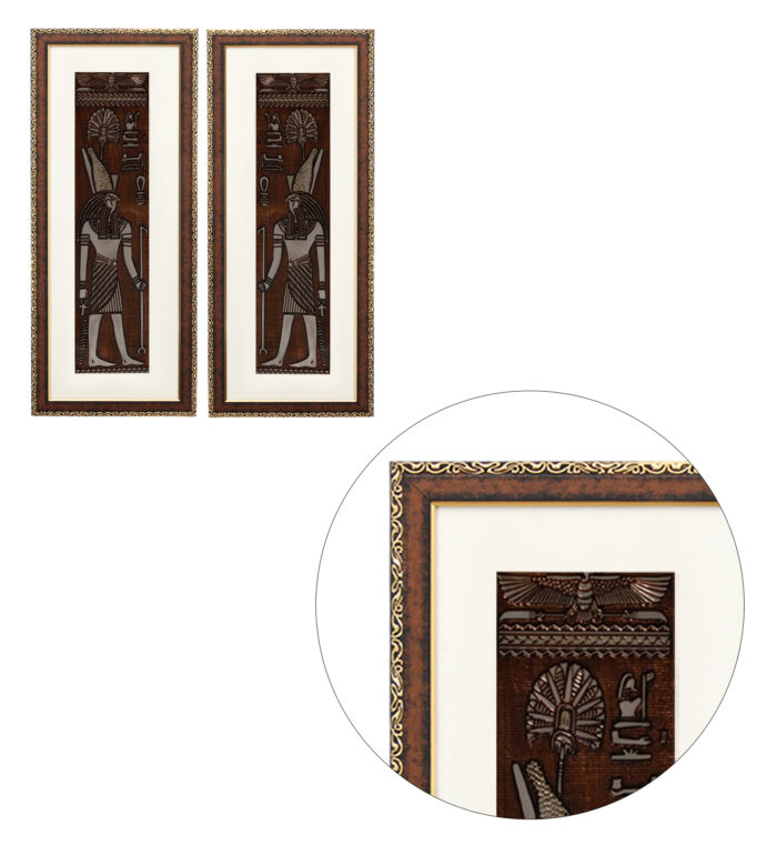 Egyptian God of Sky Wall Painting | Golden and Brown Design