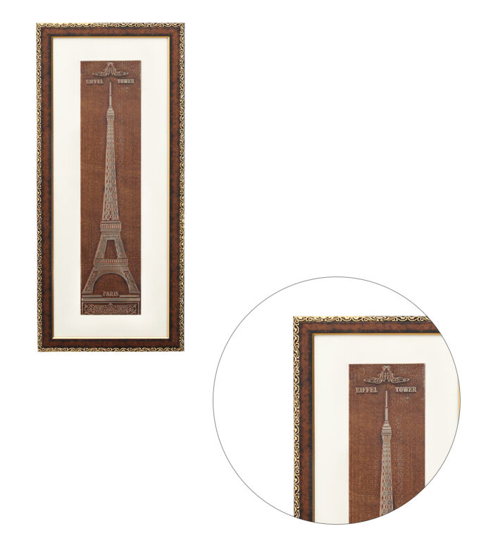 Eiffel Tower Wall Painting | Golden and Brown Design