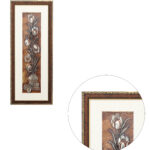 Egyptian PEONY Flower Wall Painting | Golden and Brown Design