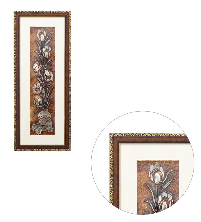 Egyptian PEONY Flower Wall Painting | Golden and Brown Design