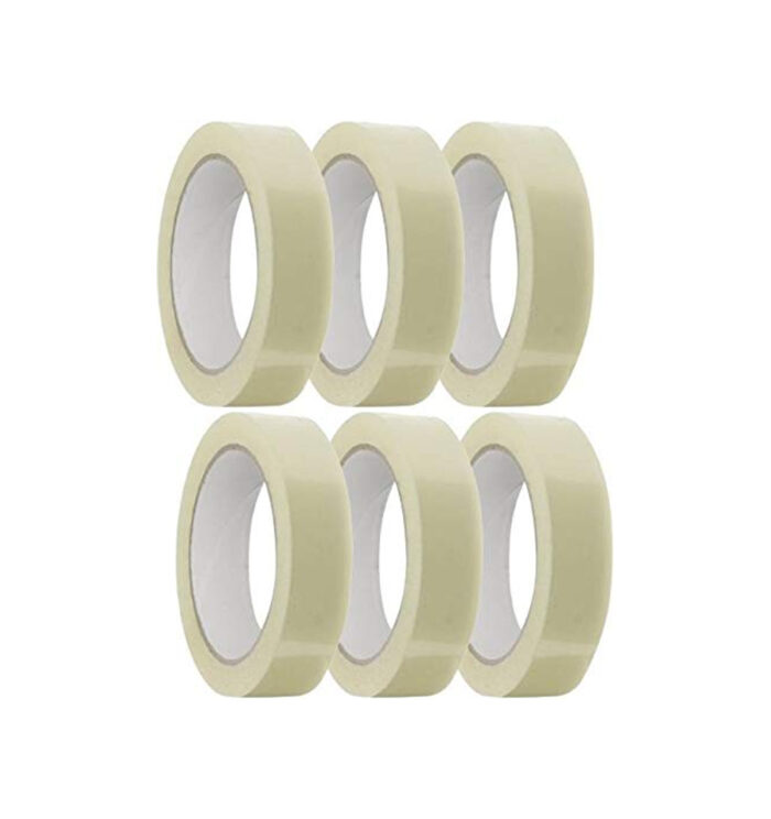 White Transparent Packaging Tape 1 Inches 65 Meter Set Of 12