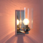 Fancy Wall Light Chrome Finish With Crystal Clear Glass