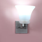 Classic Wall Sconce Chrome Finish With White Frosted Glass