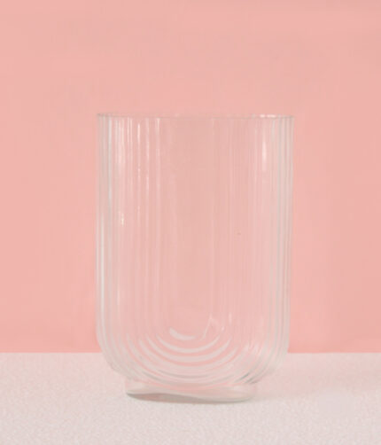 Transparent Glass Flower Vase For Livingroom | Size:- 7.5 Inch