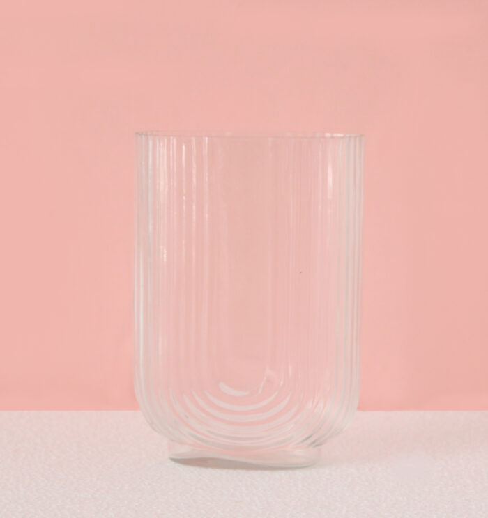 Transparent Glass Flower Vase For Livingroom | Size:- 7.5 Inch