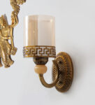 Vintage Brass Wall Sconce with Decorative Glass Shade