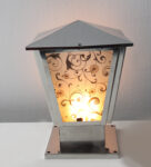 Elegant Chrome Finish Gate Light with Floral Design