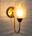 Vintage Gold Finish Wall Light with Crackled Glass