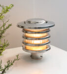 Chrome finish Florescent bulb Pole Lamp & Gate Light | Garden Light