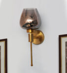 Modern Gold Finish Wall light with Smoky Glass