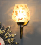Elegant Vintage Wall Light with Floral Design Glass