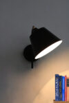 Modern Black Wall Light with Adjustable Shade for Living Room