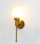 Elegant Golden Finish Wall Sconce with White Crackled Glass