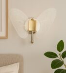 Luxury Butterfly LED Wall Light with Gold Finish and Transparent Honeycomb Wings