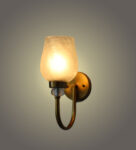 Antique Wall Sconce Light with Frosted Crackle Glass