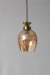 Hanging Light with Amber Glass Shade