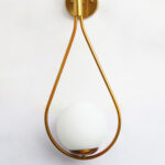 Modern Brass Wall Light – Frosted Globe Sconce