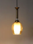 Modern Plain Amber Glass Hanging Light