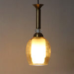 Modern Plain Amber Glass Hanging Light