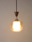 Soft Amber Glass Hanging Lamp Gold Finish.