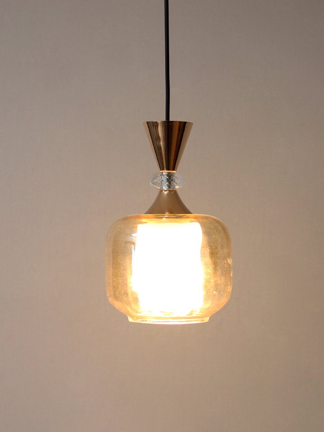 Soft Amber Glass Hanging Lamp Gold Finish Soft Amber Glass Hanging Lamp Gold Finish.