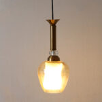 Clear Amber Glass Hanging Lamp