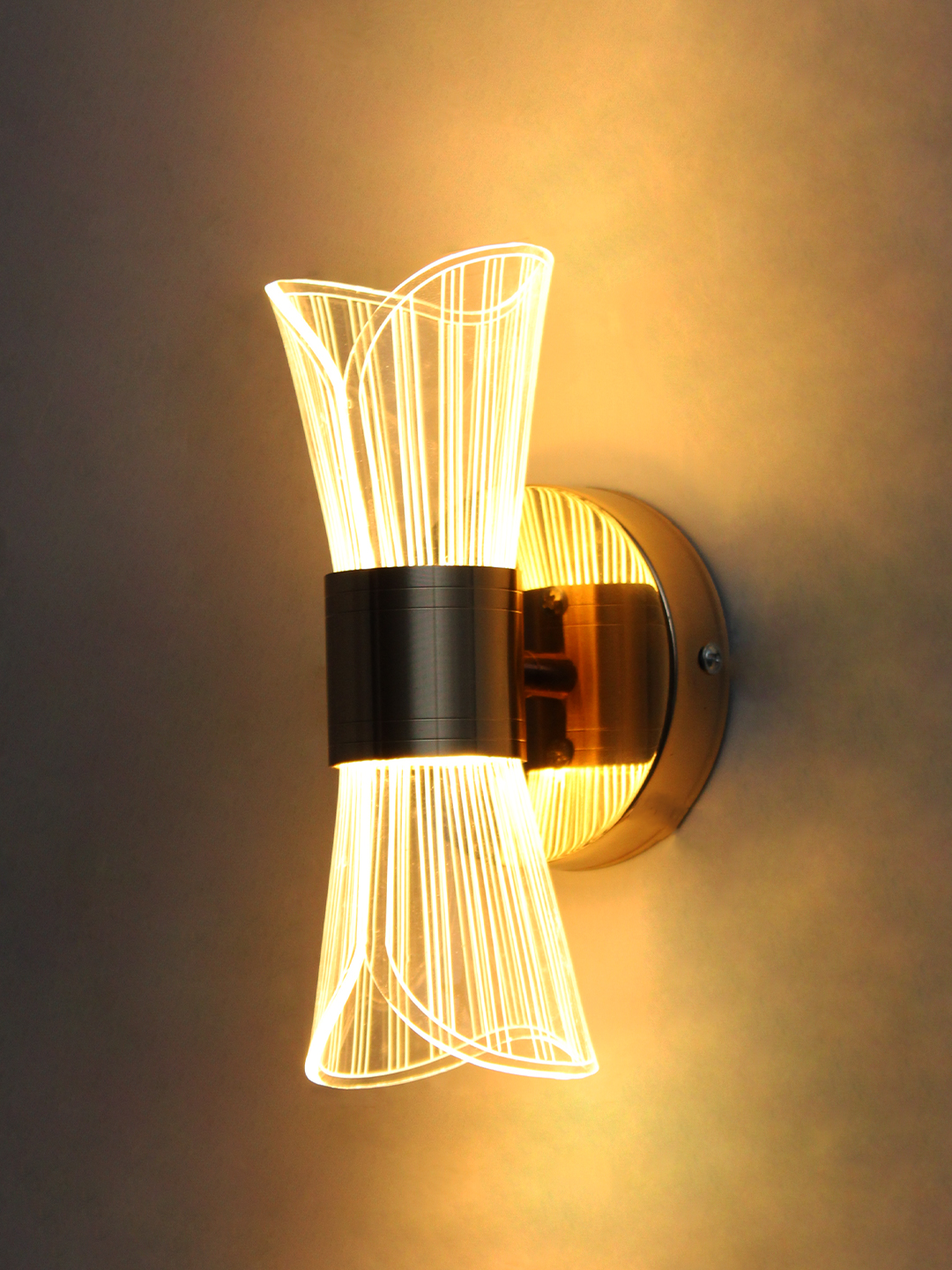 Luxury Modern LED Wall Sconce – Etched Acrylic Design The TwinBeam Light