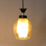 Modern Amber Glass Black Pendant Hanging