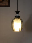 Modern Smoked Glass Pendant Light Black Finish