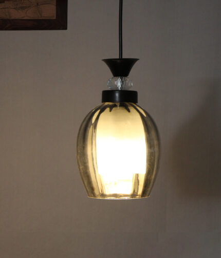 Modern Smoked Glass Pendant Light Black Finish