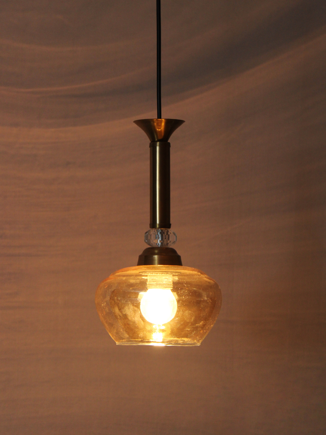 Amber Kachori Glass Hanging Lamp Amber Kachori Glass Hanging Lamp