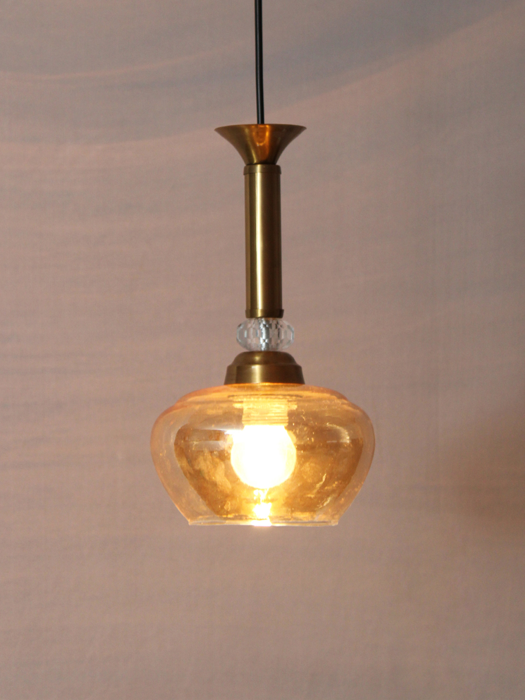 Amber Kachori Glass Hanging Lamp Amber Kachori Glass Hanging Lamp