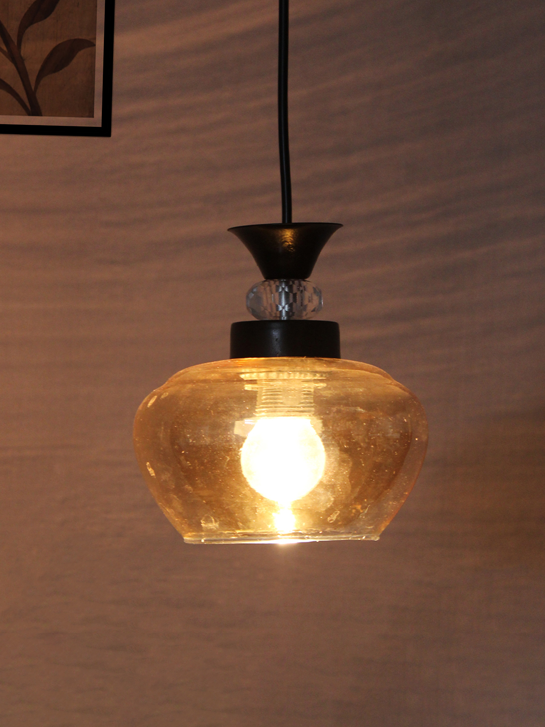 Kachori Glass Pendant Light with Amber Finish Kachori Glass Pendant Light with Amber Finish