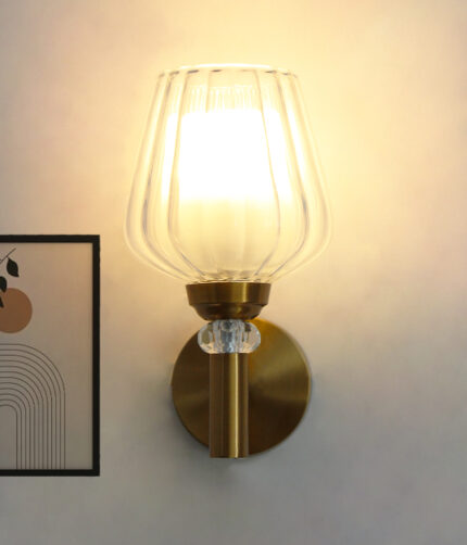 Petal-Shaped Clear Modern Glass Wall Light