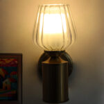 Clear Tulip Glass Brass Wall Mounting Light