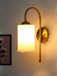 Elegant Flower Bell Shade Brass Wall Light