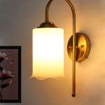 Elegant Flower Bell Shade Brass Wall Light
