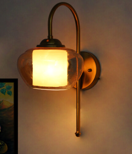 Antique Amber Stylish Curved Wall Light