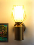 Golden Tulip Glass Brass Wall Mounting Light