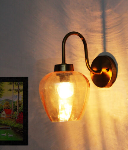 Modern Down Curved Vase Shape Glass Wall Sconce